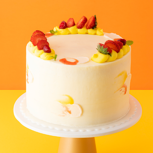 Passion Fruit Strawberry Cake 